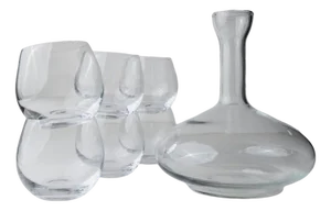Vintage Drinking Glasses and Decanter, Italy, 1980s, Set of 7