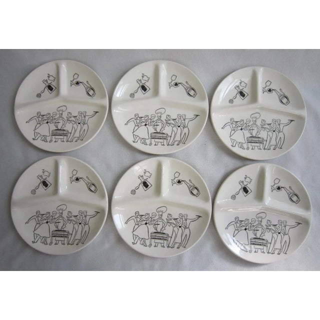 1960s Mid Century Ceramic Barbecue Plates, S/6 For Sale - Image 5 of 6