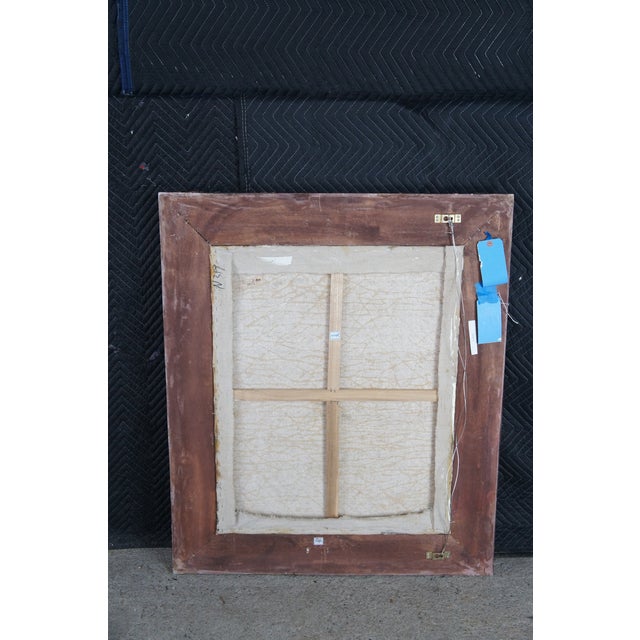 Green Late 20th Century The Glass of Wine Dutch Oil Painting After Johannes Vermeer Canvas Framed For Sale - Image 8 of 11