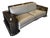 Leather & Dark Wood Sofa With Built-in Shelving For Sale