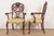 Romweber Antique French Provincial Louis XV Carved Walnut Armchairs, Pair For Sale - Image 9 of 12