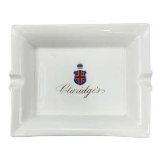 Vintage Claridge's Hotel London Porcelain Ashtray Catchall Dish For Sale