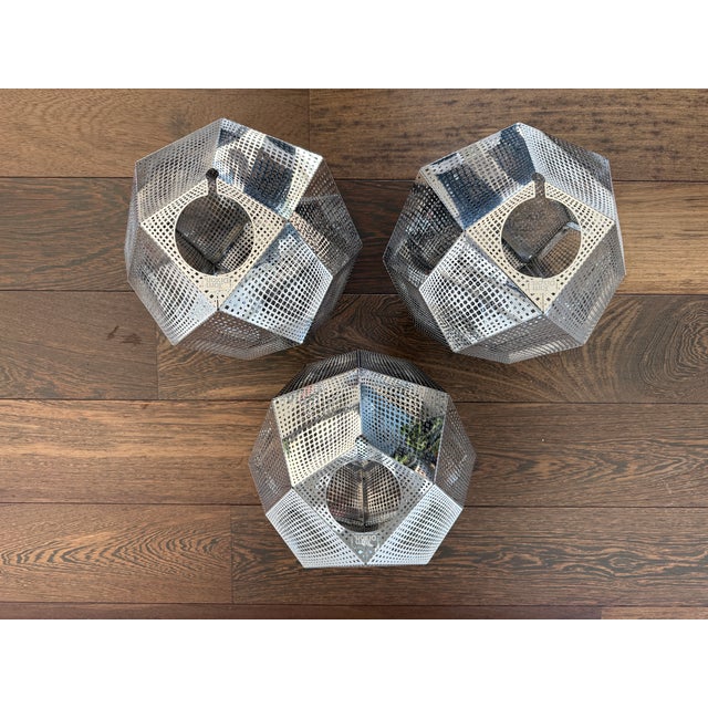 Contemporary Tom Dixon Etch Pendants (3) Stainless For Sale - Image 3 of 14