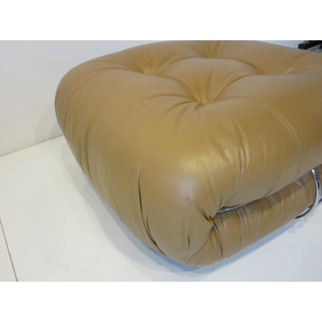 1970s Modern Tobia Scarpa for Cassina Soriana Leather Ottoman For Sale - Image 5 of 11