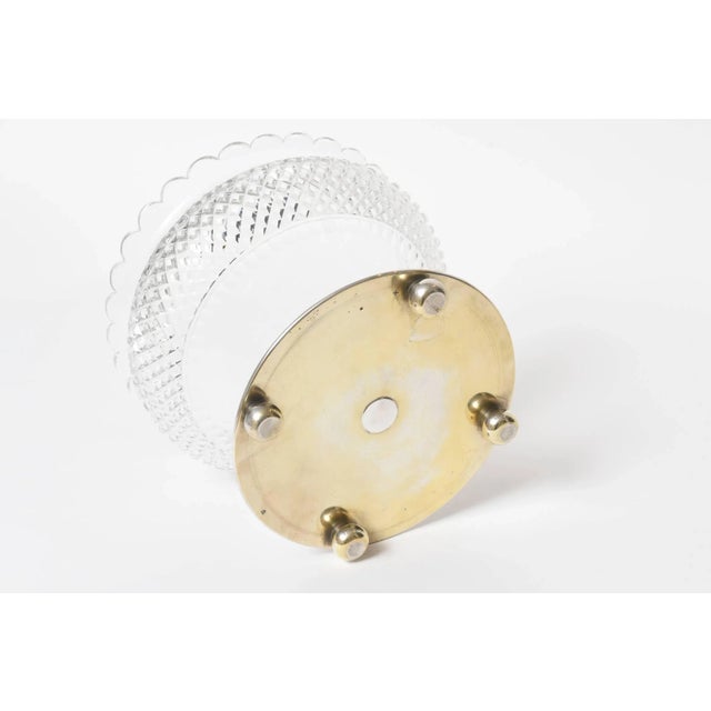 Silver Large Art Deco Silver Plate Cut Glass Bowl / Compote Centerpiece For Sale - Image 8 of 11