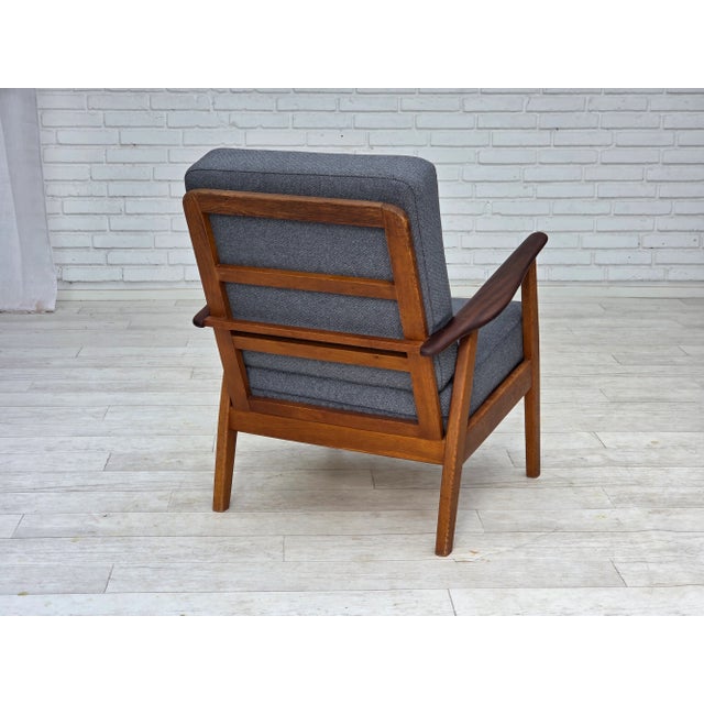 Blue Set of Vintage Danish Armchairs in Furniture Wool and Teak and Oak, 1960s For Sale - Image 8 of 18