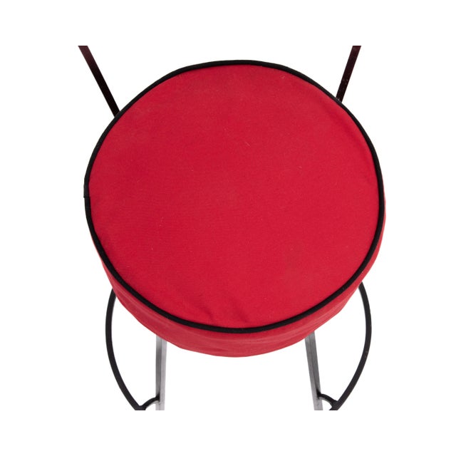 Hollywood Regency Wrought Iron Fleur De Lis Barstools 1960s - a Set of 4 For Sale - Image 9 of 12