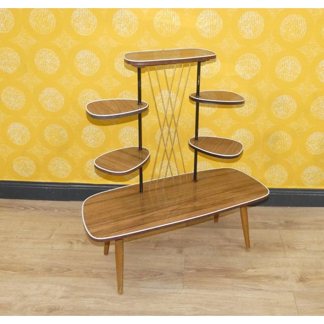 Flower Bench in Teak Look Resopal, 1960s For Sale - Image 11 of 11