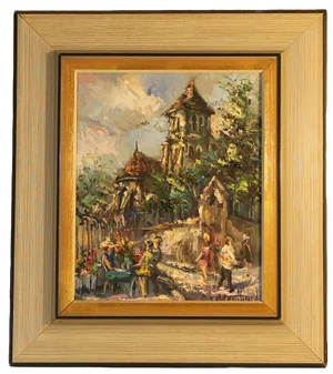 J. M. Rouillard, Montmartre Église Saint-Pierre in Paris, 1969, Oil on Canvas, Framed
