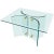 Glass Curved Glass Base Brass Stretchers Glass Top Side Console Table For Sale - Image 7 of 7