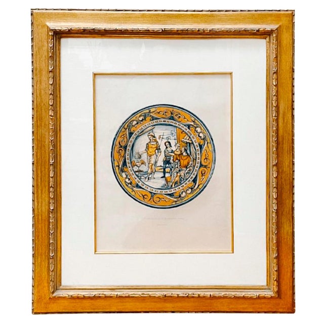 Mid 20th Century Mid 20th Century French Cromolithograph of a Plate of Mr De Basilewski in Paris by Delange For Sale - Image 5 of 5