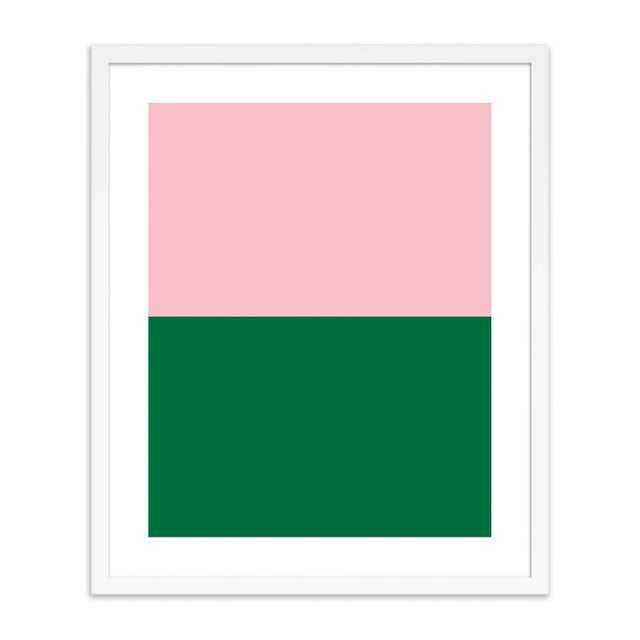 Color Studies, Pink/Green by Pencil & Paper in White Frame, Small Art Print For Sale
