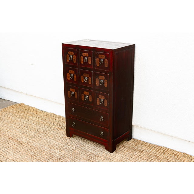 Early 20th Century Vintage Red Painted Apothecary Chest For Sale - Image 5 of 13