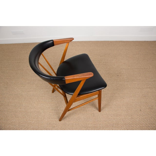 Danish Armchair in Teak and Skai by Helge Sibast for Sibast, 1950s For Sale - Image 11 of 13