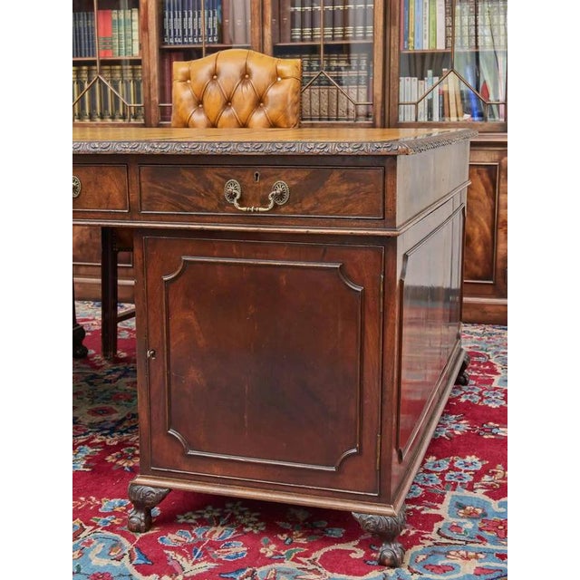 Antique Large Carved Chappendale Writing Desk For Sale - Image 12 of 14