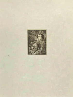 Wladyslaw Jahl, Flor y el Viejo, Etching and Drypoint, 1951