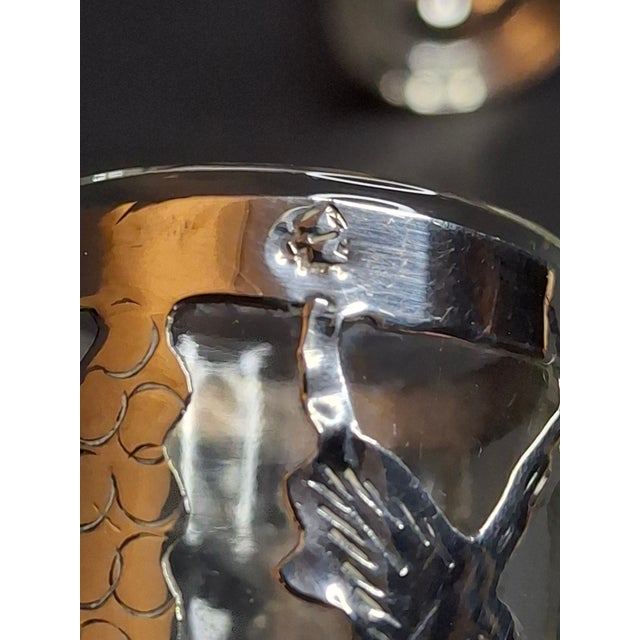 Vintage Mexican Sterling Silver Judaica Kiddush Cordial Cups Star of David Grapes Art Mexico 53g - Set of 5 For Sale - Image 12 of 18