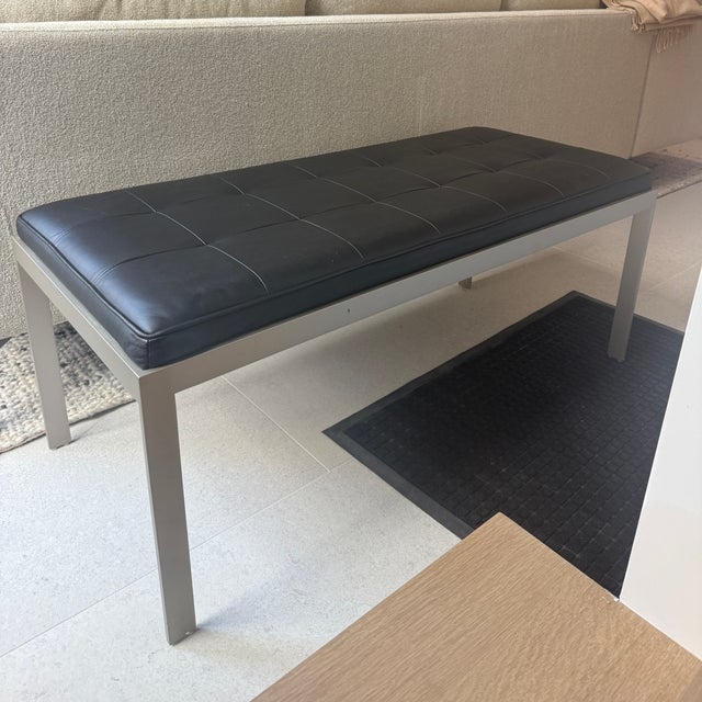 Room & Board Portica Leather Bench For Sale - Image 9 of 10