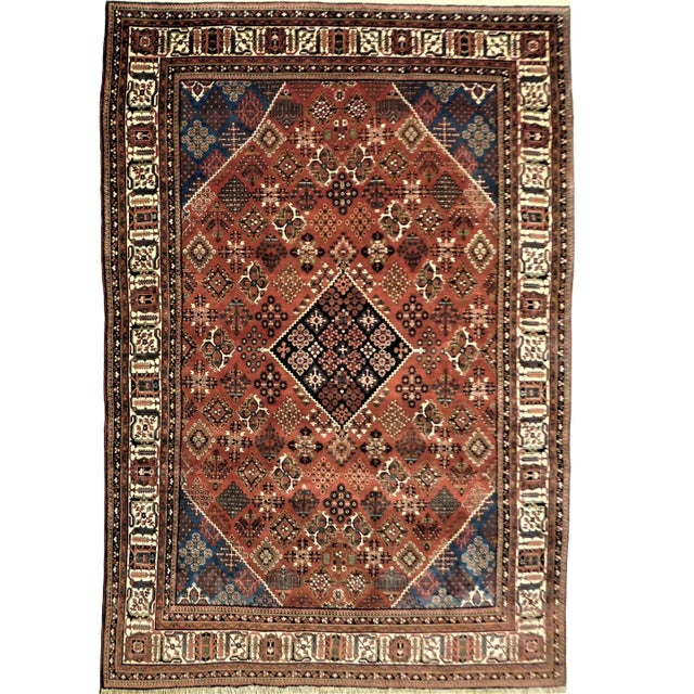 Semi Vintage Hand Knotted Persian Rug For Sale