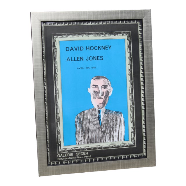 1966 Vintage "David Hockney" Galerie Sedar Exhibition Poster For Sale