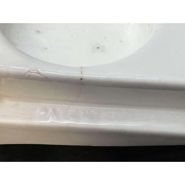 Vintage White Ceramic Corner Wall Cup & 4 Toothbrush Holder For Sale - Image 4 of 7