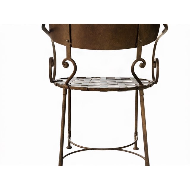 Bronze Vintage Wrought Iron Garden Patio Chairs For Sale - Image 8 of 8