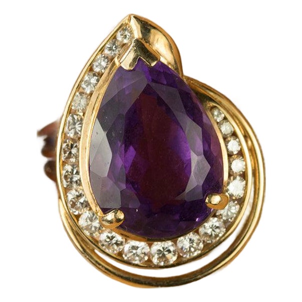 Late 20th Century 14k Amethyst Ring, Size 7 For Sale