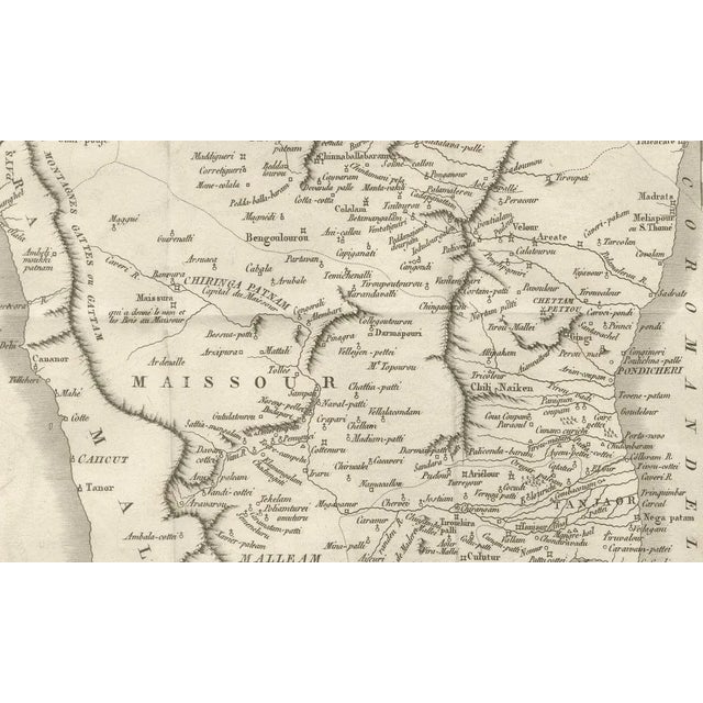 Antique French Map of Southern India by Danville, 18th Century For Sale - Image 3 of 10