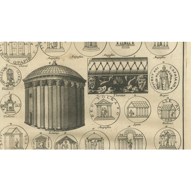 Early 18th Century After Montfaucon, Roman Antiquarian Studies of Coins, Temples & Ritual Architecture, 1721, Engravings, Set of 2 For Sale - Image 5 of 11
