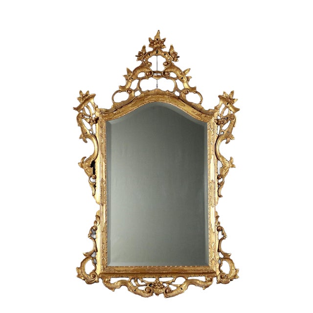 Baroque Style Giltwood Mirror For Sale