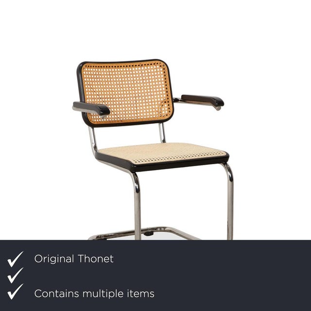 Modern S 64 Cantilever Chairs in Black Metal from Thonet, Set of 2 For Sale - Image 3 of 17