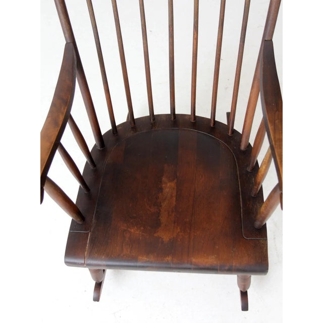 Brown Antique American Windsor Rocking Chair For Sale - Image 8 of 10