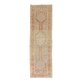 Persian Heriz Blue Geometric Runner rug no. j5242 For Sale