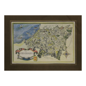 1960's Original French Vintage Mini Map, Le Pays Basque (Horizontal)