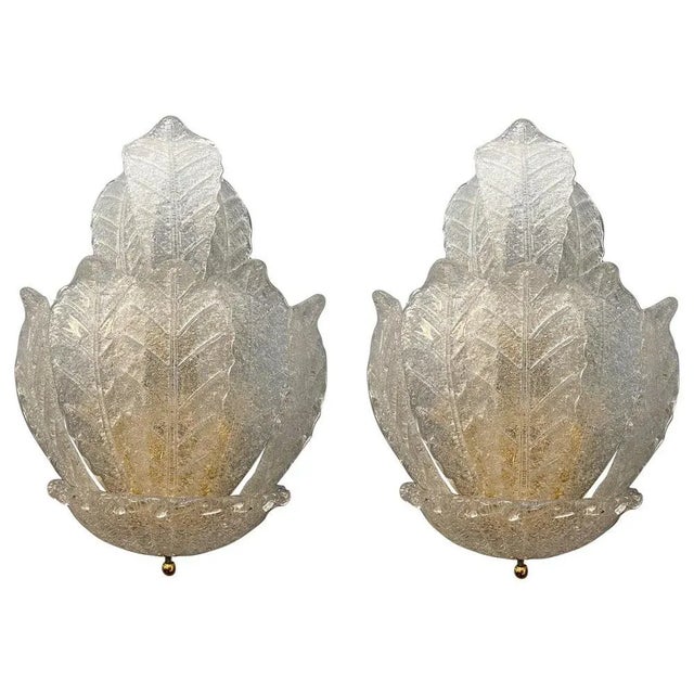 Italian Ninfea Wall Sconces in Murano Glass, 1990s, Set of 2 For Sale - Image 10 of 10