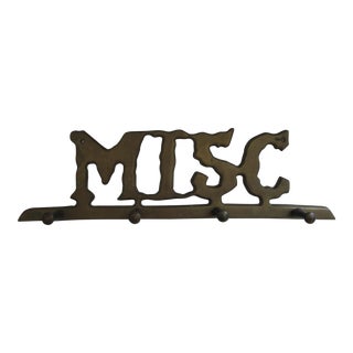 Vintage Brass "Misc" Wall Hook For Sale