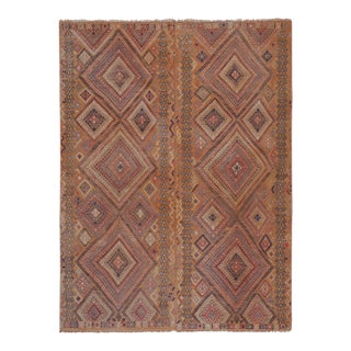 Vintage Jajim Kilim With Vegetable Dyes Color 5'6'' X 7'5'' For Sale