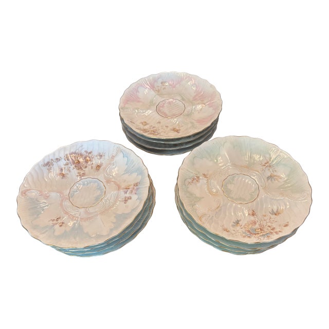 Early 20th Century Weimar Porcelain Oyster Plates For Sale