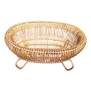 Vintage Rattan Cradle, 1950s For Sale