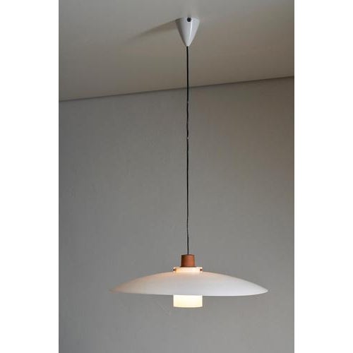 Luxus 1534 Natural Pendant attributed to Luxus in Teak & Acrylic Glass, 1960s For Sale - Image 4 of 10