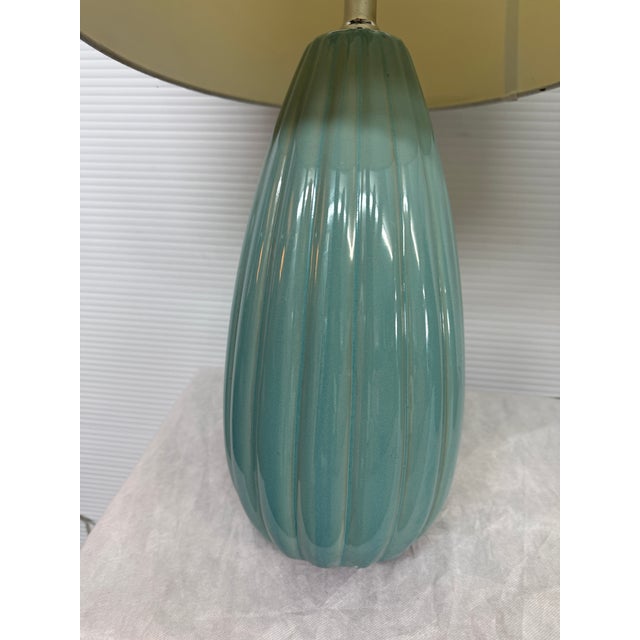 Turquoise Ceramic Table Lamps, Pair For Sale In San Francisco - Image 6 of 12