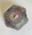 1980s Hand-Painted Nouveau Art Glass Ruffled Bowl in Amethyst & Iridescent Pastels For Sale - Image 5 of 8