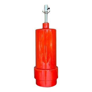 Vintage Boho Glazed Ceramic Lamp For Sale