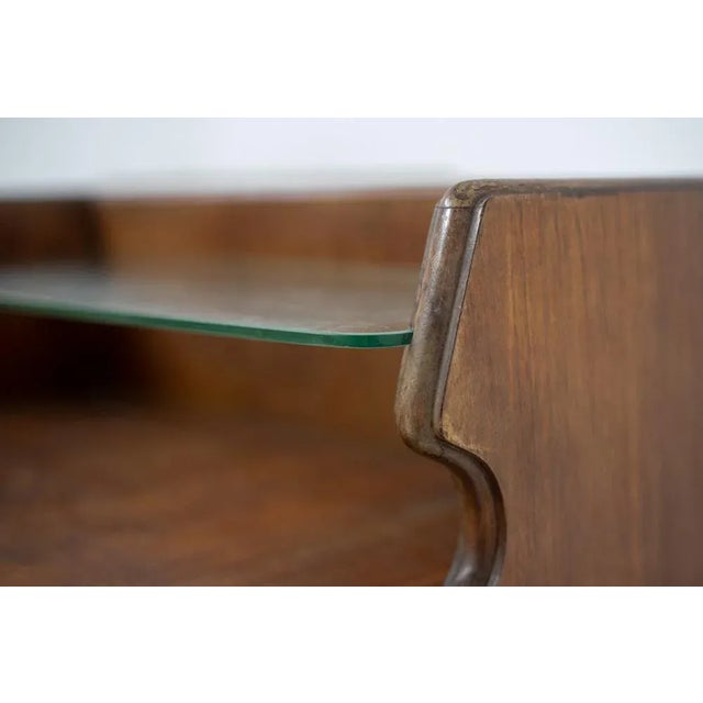 Mid-Century Italian Nightstands in Wood and Glass, 1950s, Set of 2 For Sale - Image 4 of 12