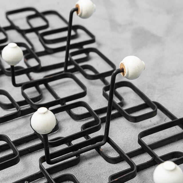 1970s Metal Wall Coat Rack, 1970s For Sale - Image 5 of 8