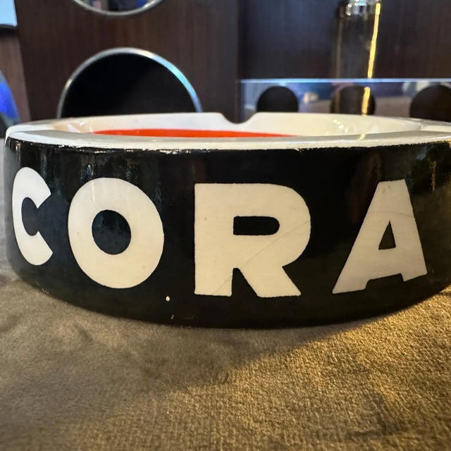 1930s Nikolay Diulgheroff for Ginori Art Deco Ceramic Ashtray for Cora Vermouth For Sale - Image 9 of 10