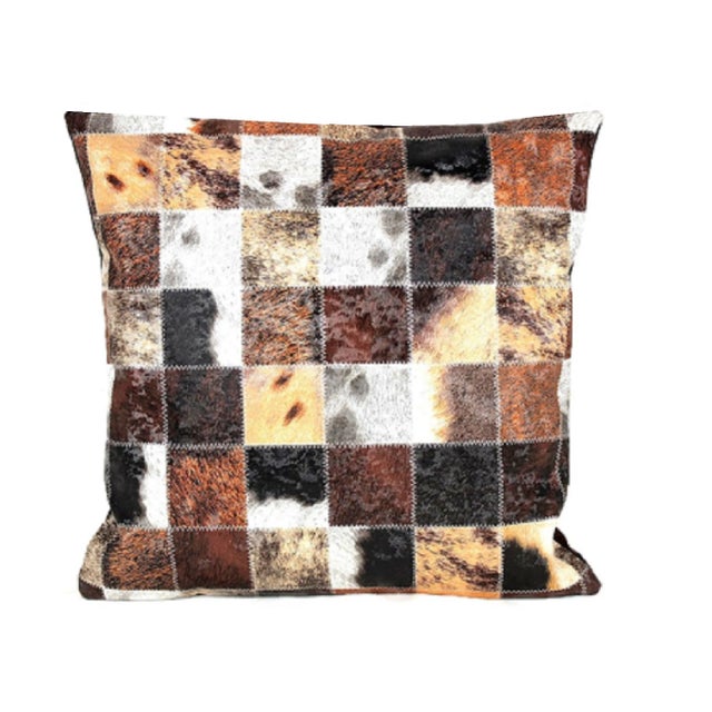 Contemporary Cowhide Leather Pillow Cover For Sale - Image 10 of 10