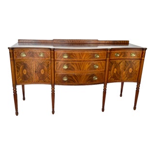 20th Century Inlaid Sheraton Style Mahogany Sideboard For Sale