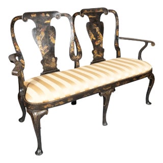 George II Gilt and Polychrome Japanned Settee For Sale