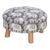 Round Charcoal Color Elephant Dhurrie Ottoman For Sale